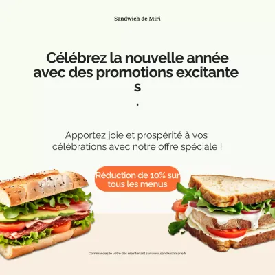 Cream and Orange Food Promotion Social Media