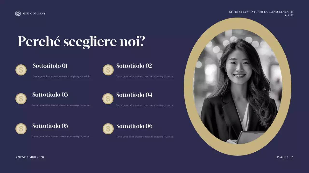 Presentazione del Toolkit di consulenza legale moderna Navy e Gold