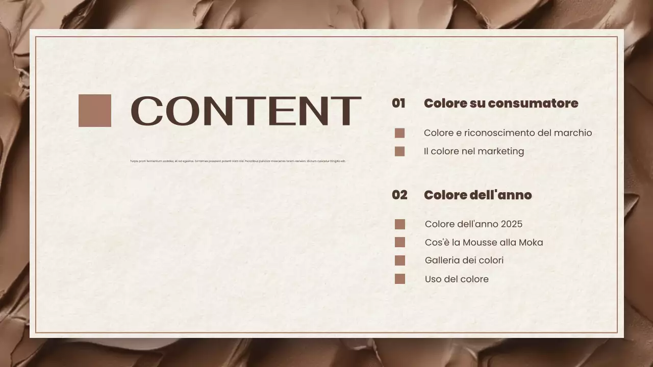 relazione sulle tendenze cromatiche moderne in marrone e beige presentazione del documento