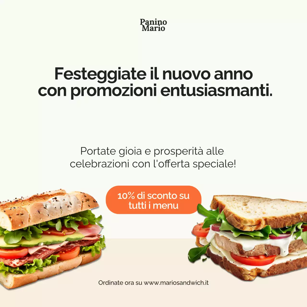 Crema e arancia Promozione alimentare sui social media
