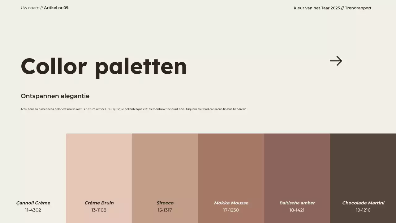 Presentatie moderne minimalistische kleur van het jaar