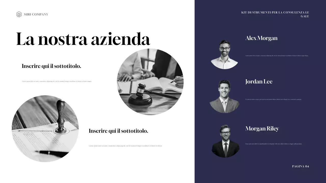 Presentazione del Toolkit di consulenza legale moderna Navy e Gold