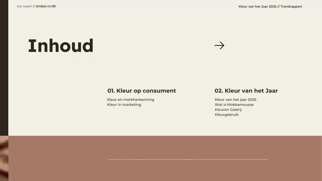 Presentatie moderne minimalistische kleur van het jaar