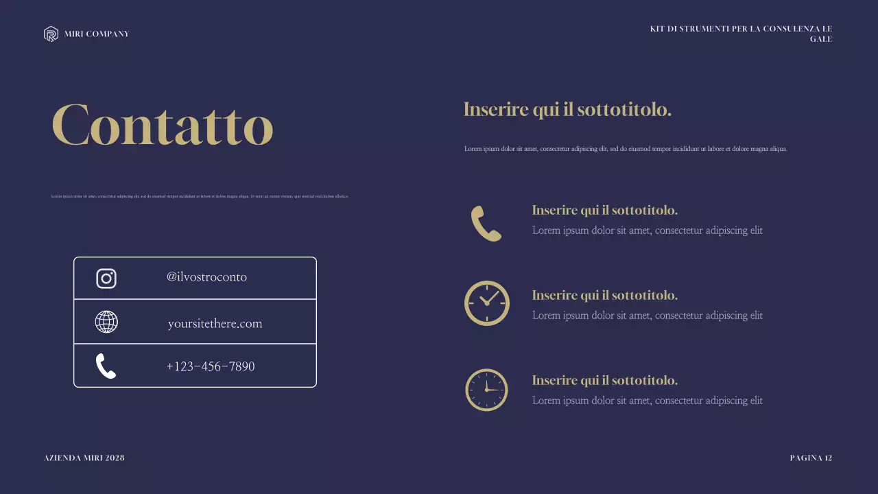 Presentazione del Toolkit di consulenza legale moderna Navy e Gold