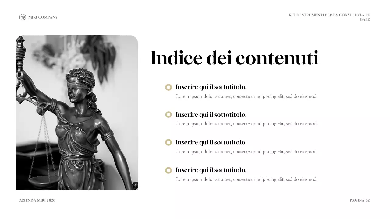 Presentazione del Toolkit di consulenza legale moderna Navy e Gold