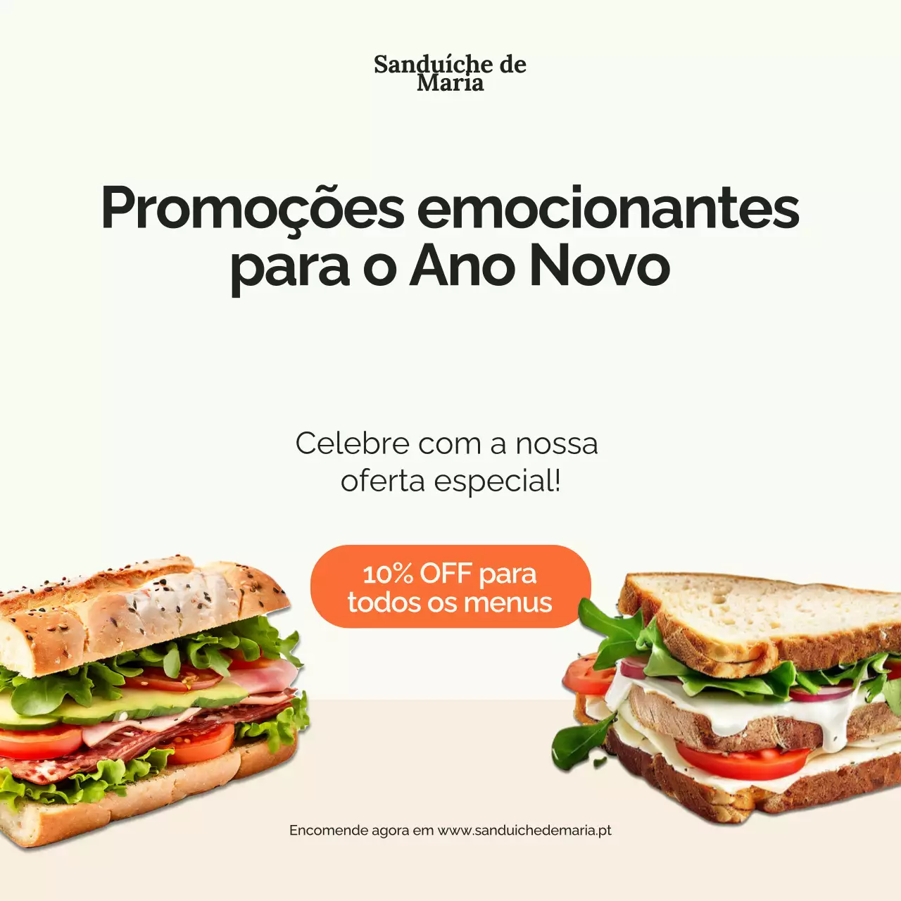 Promoção de alimentos creme e laranja Redes sociais