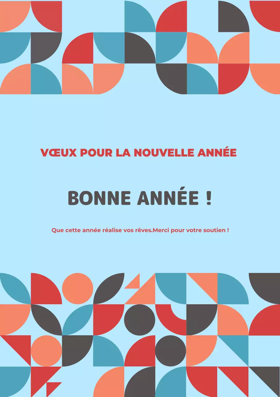 Voeux géométriques colorés pour le Nouvel An