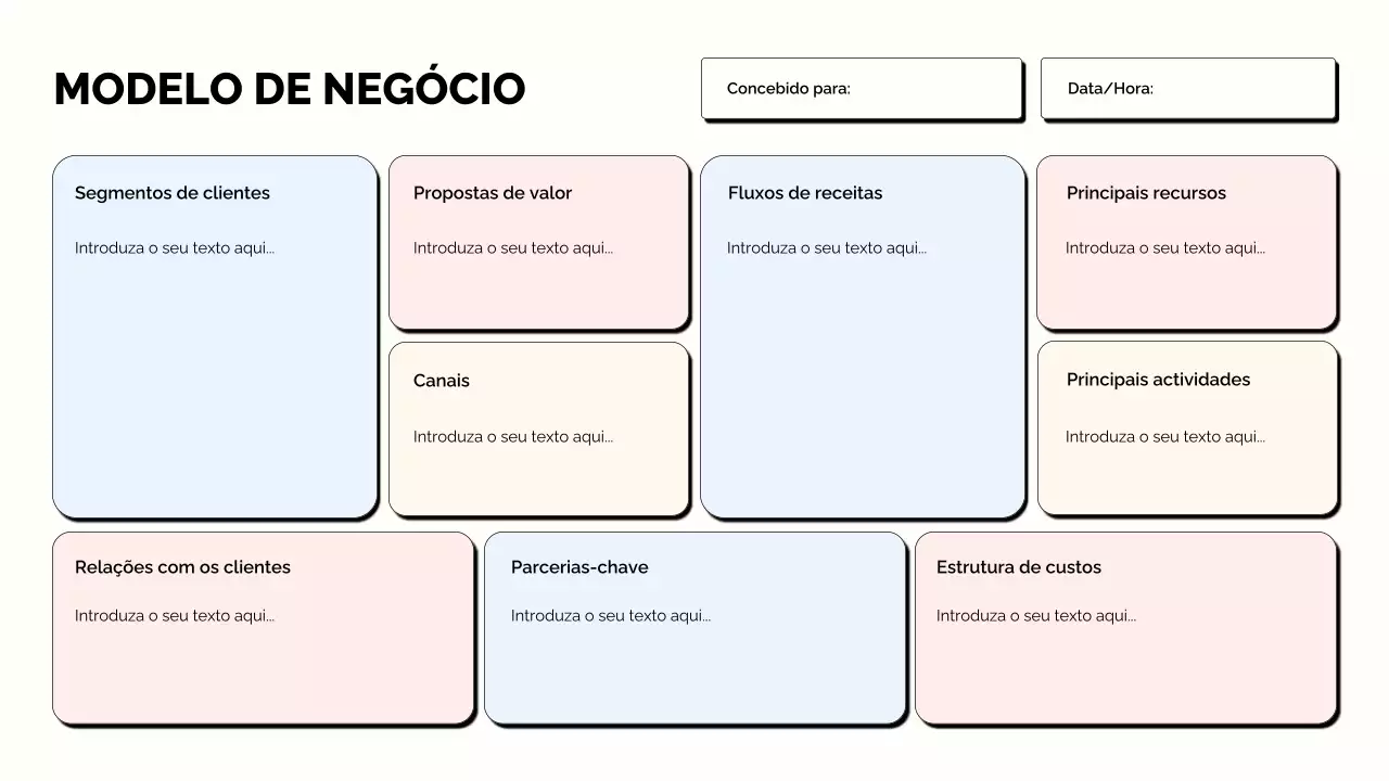 modelo de plano de negócios moderno bege
