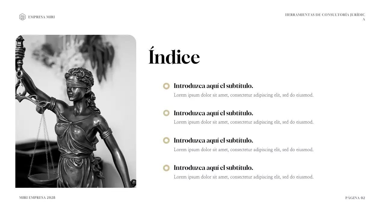 Presentación del kit de herramientas de consultoría jurídica moderna Navy and Gold