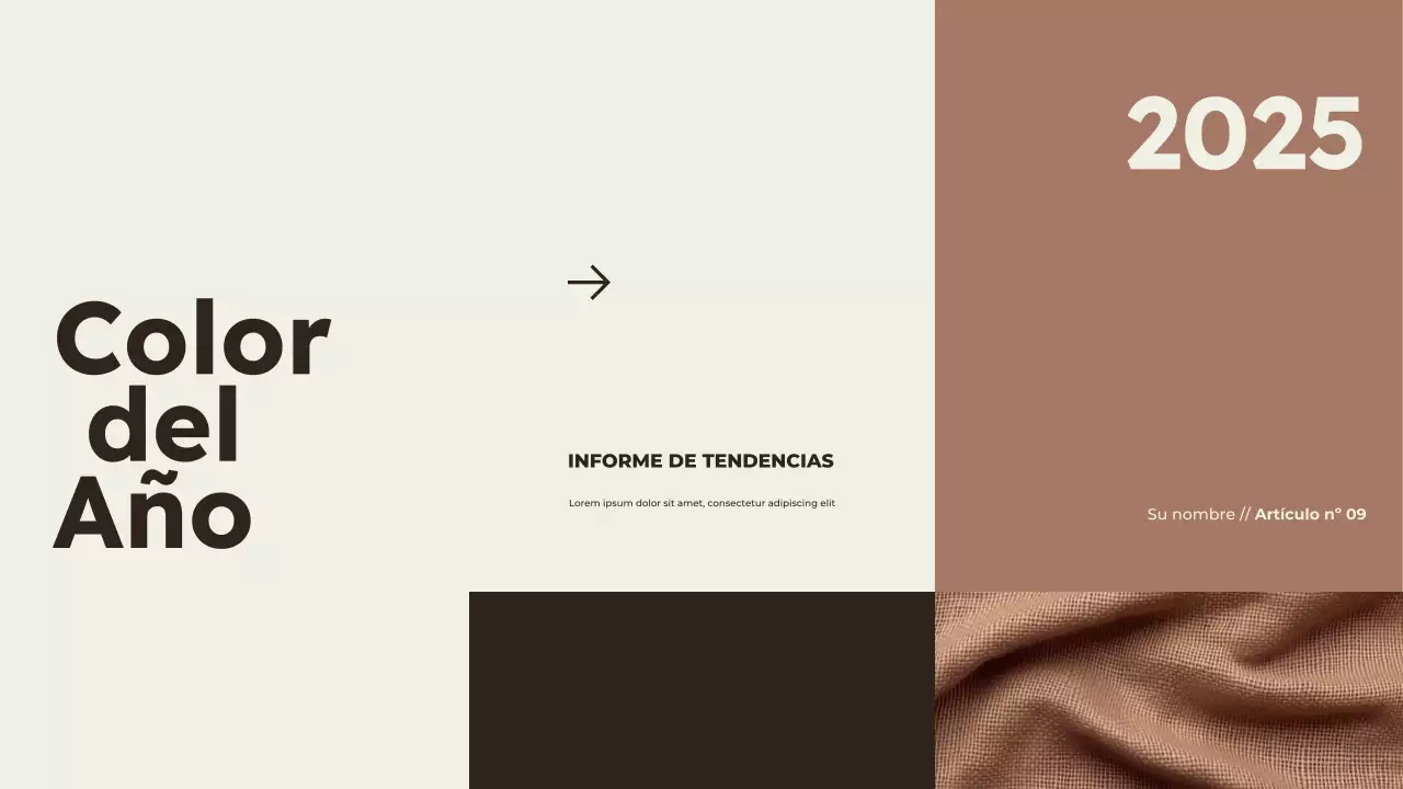 Presentación moderna y minimalista del Color del Año