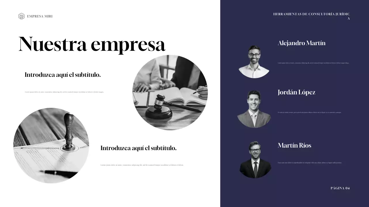 Presentación del kit de herramientas de consultoría jurídica moderna Navy and Gold