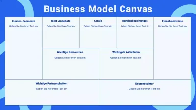 Blaues und weißes modernes Geschäftsmodell-Canvas