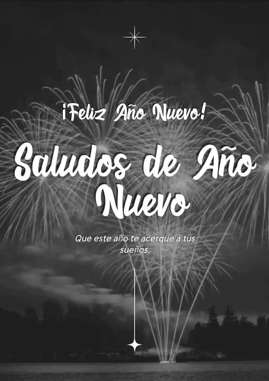 Felicitaciones de Año Nuevo Orange Simple