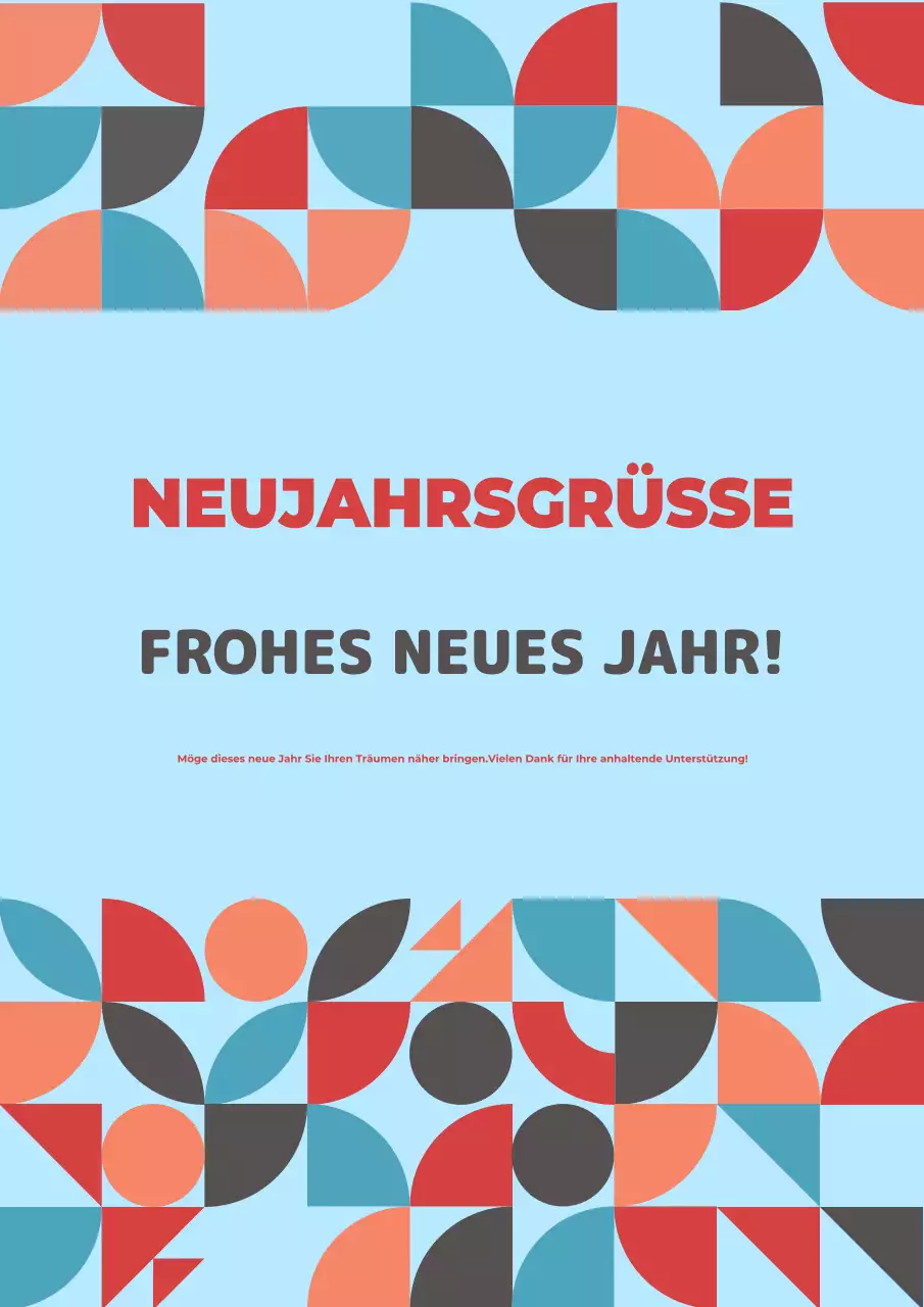 Bunte geometrische Neujahrsgrüße