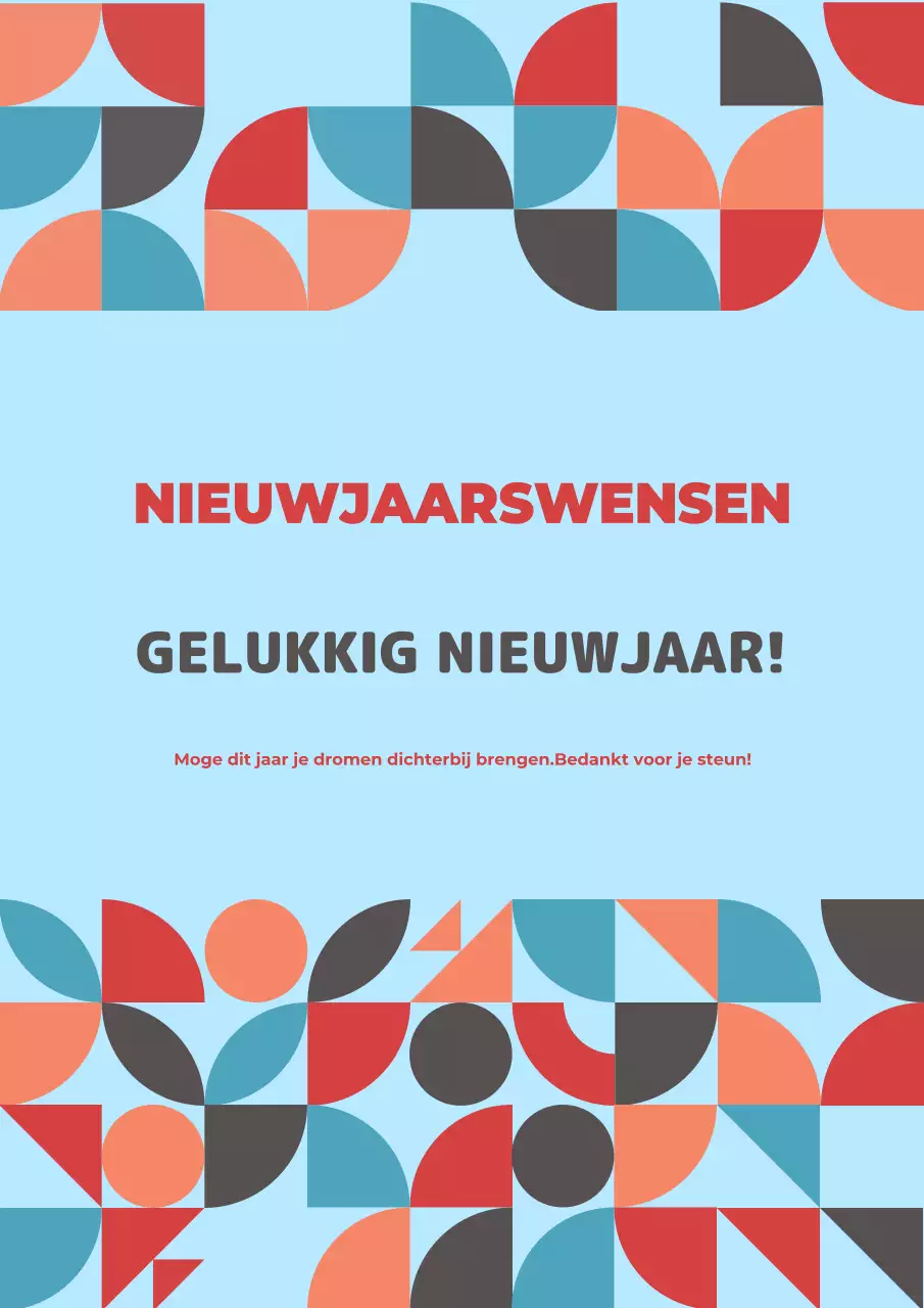 Kleurrijke Geometrische Nieuwjaarsgroeten
