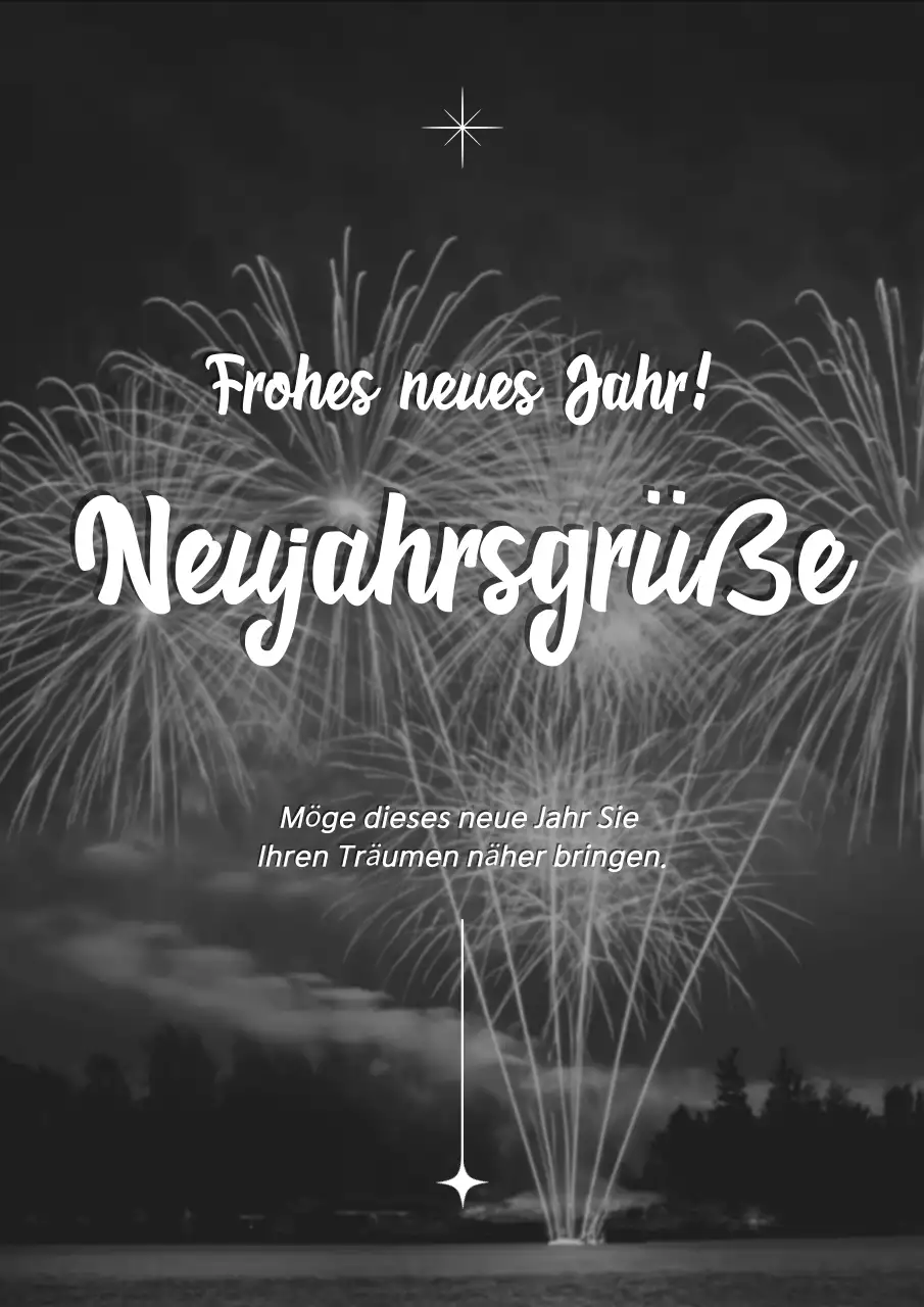 Orange Einfache Neujahrsgrüße