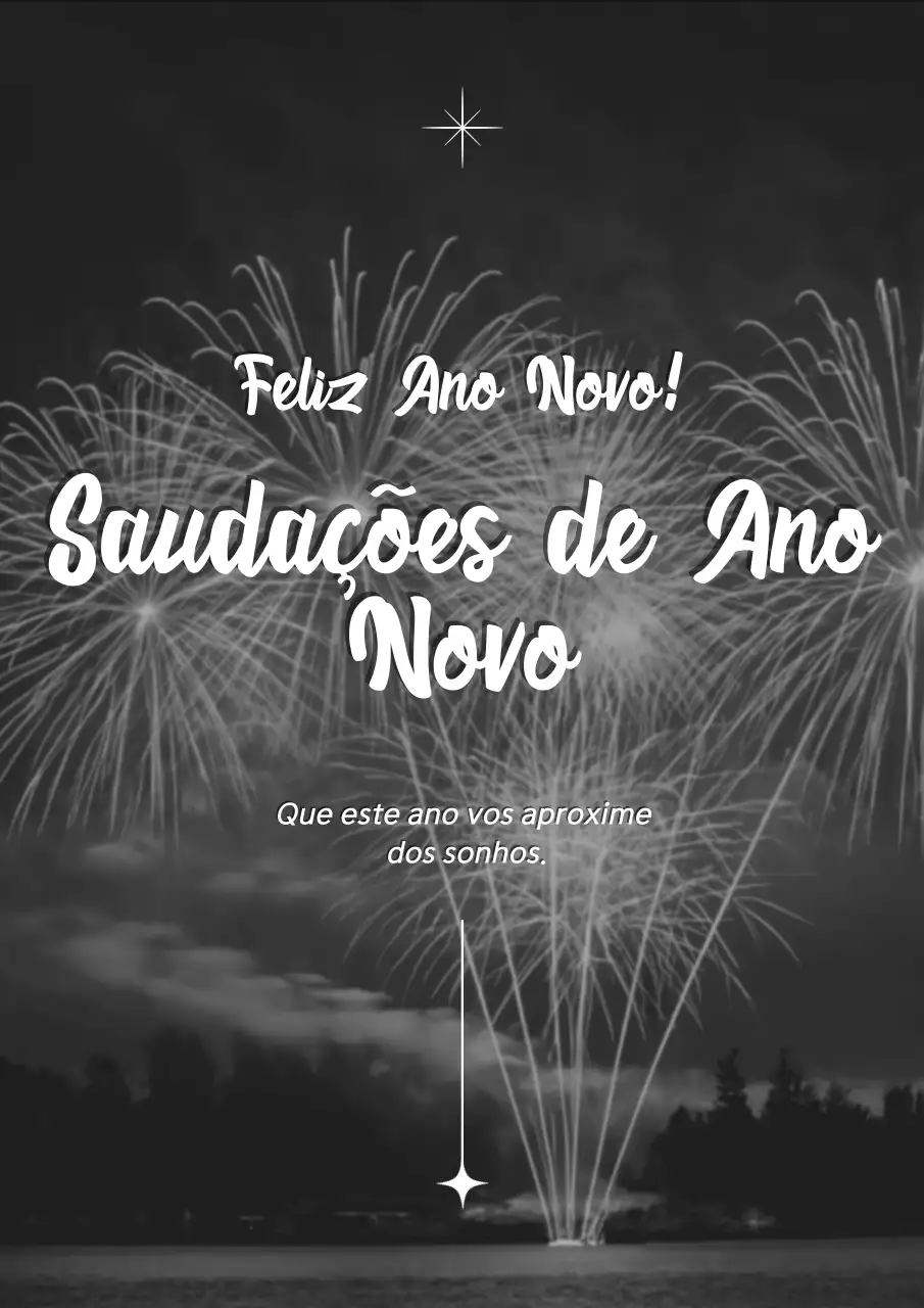 Saudações de Ano Novo simples em laranja