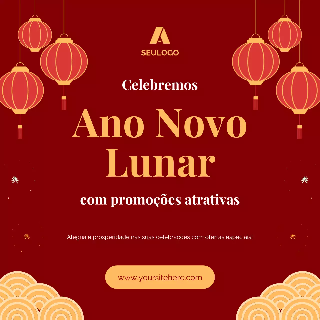 Ano Novo Lunar Postes quadrados