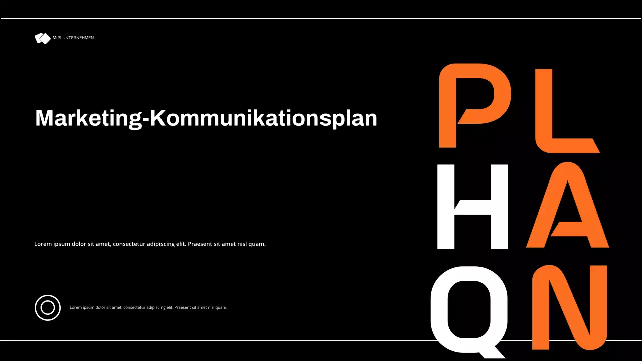 Schwarzer moderner Marketingplan