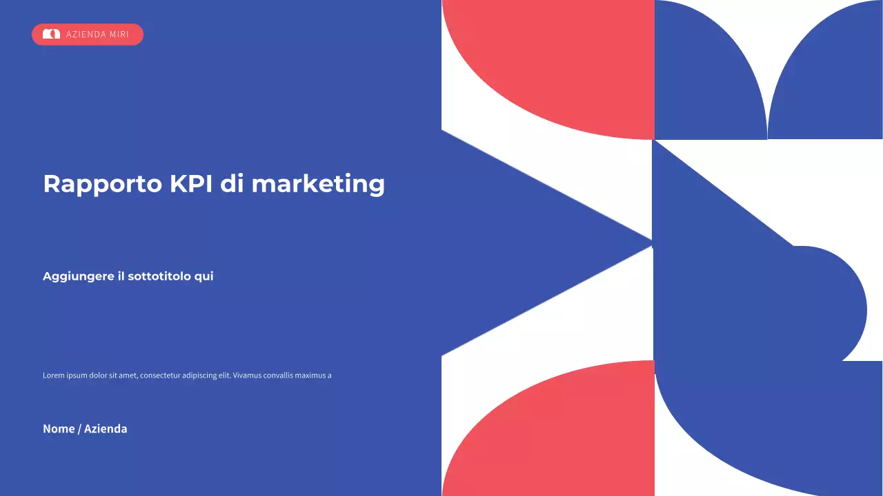 rapporto di marketing blu moderno