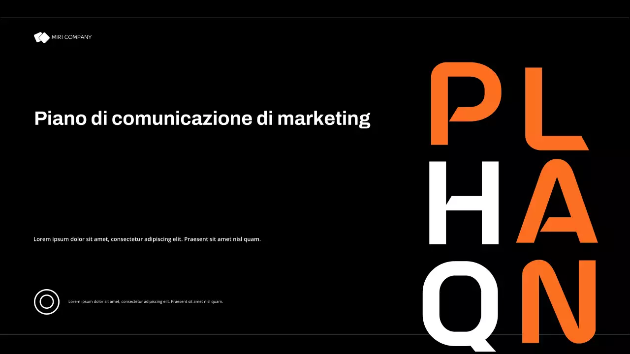 piano di marketing nero moderno