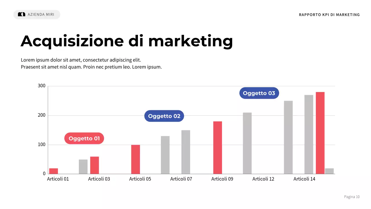 rapporto di marketing blu moderno