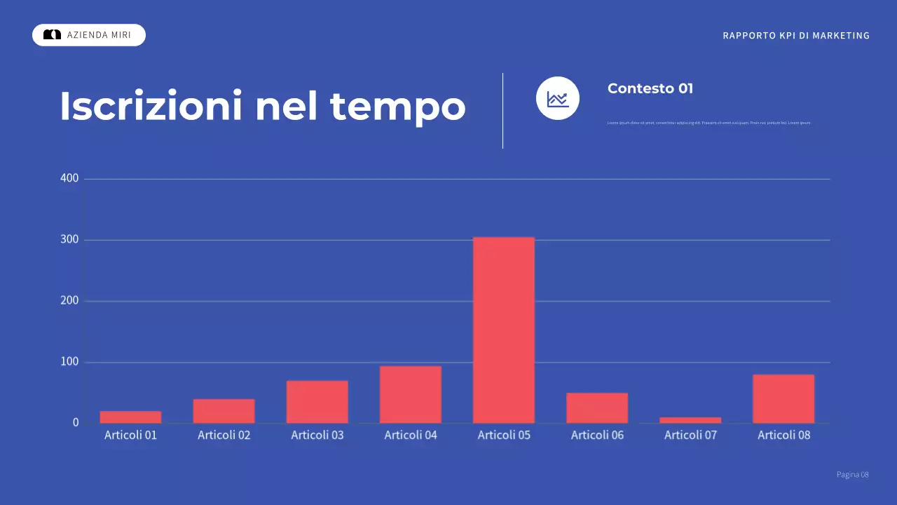 rapporto di marketing blu moderno
