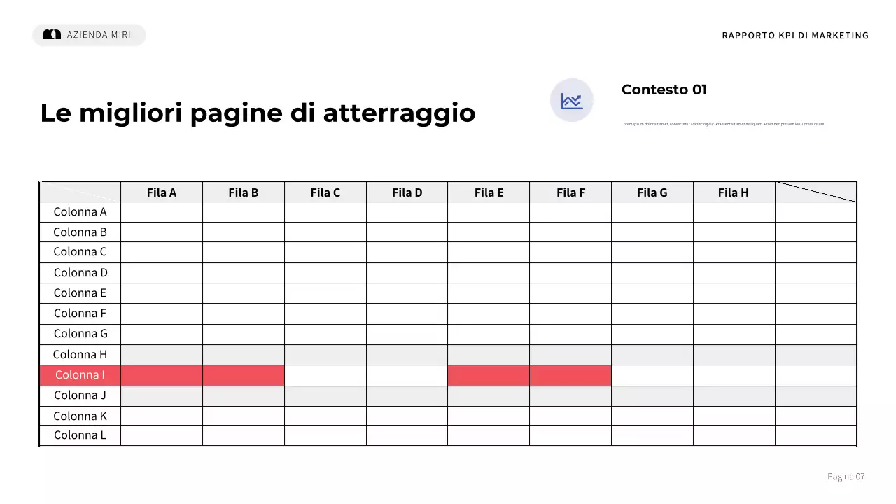 rapporto di marketing blu moderno