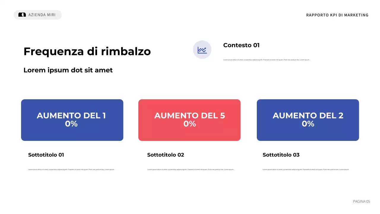 rapporto di marketing blu moderno