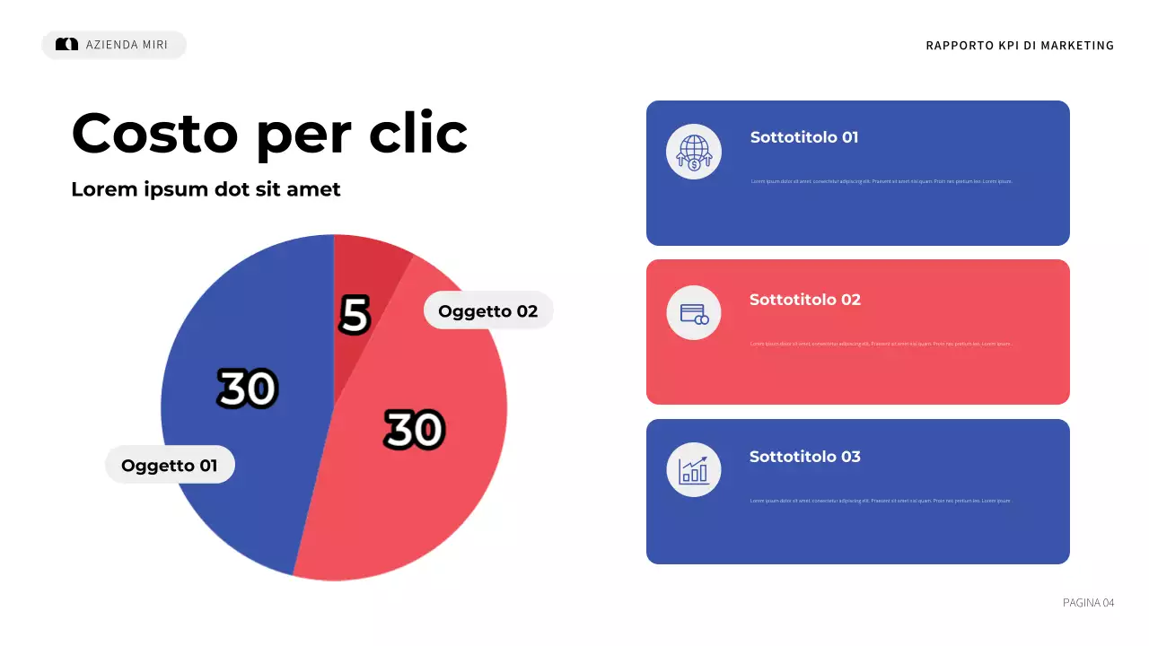 rapporto di marketing blu moderno