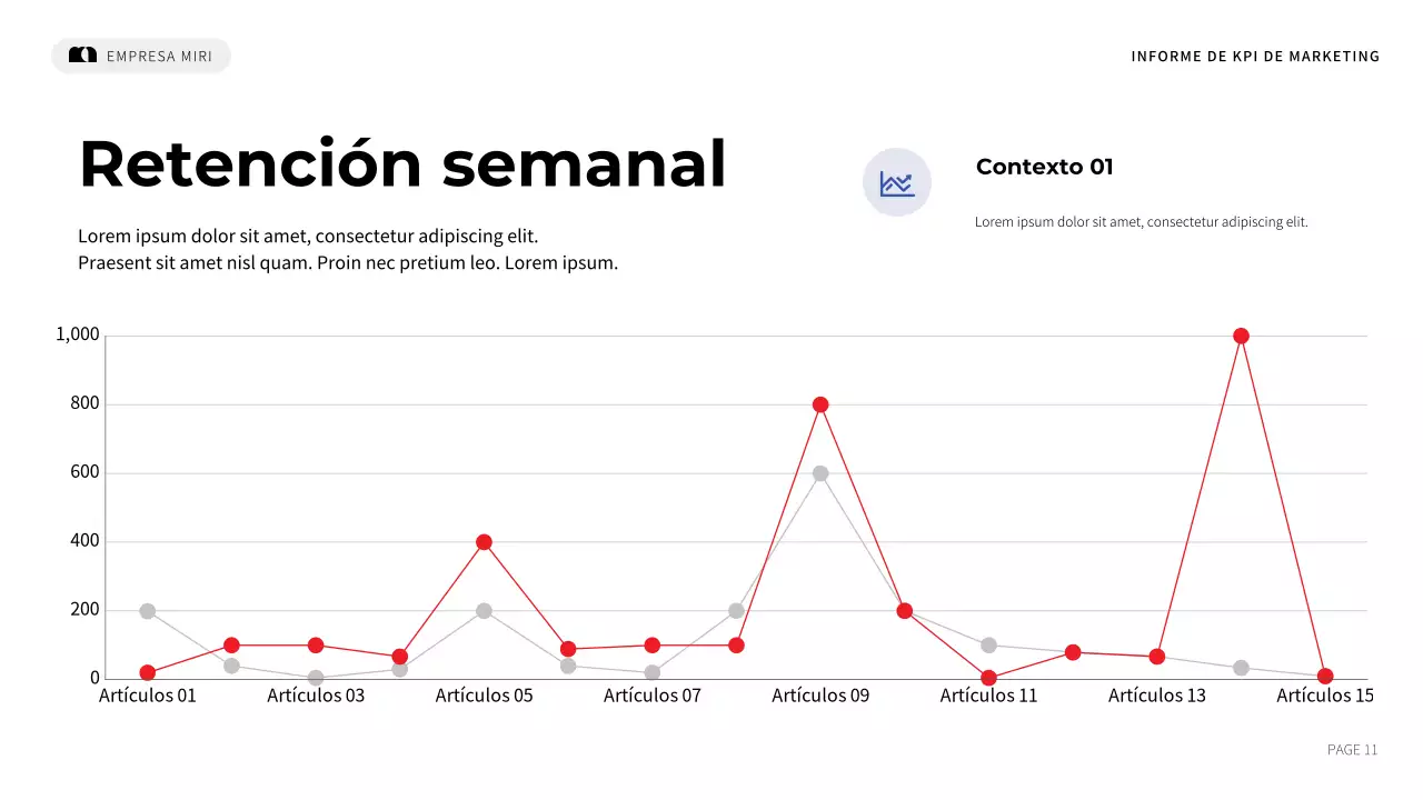 informe de marketing blue modern