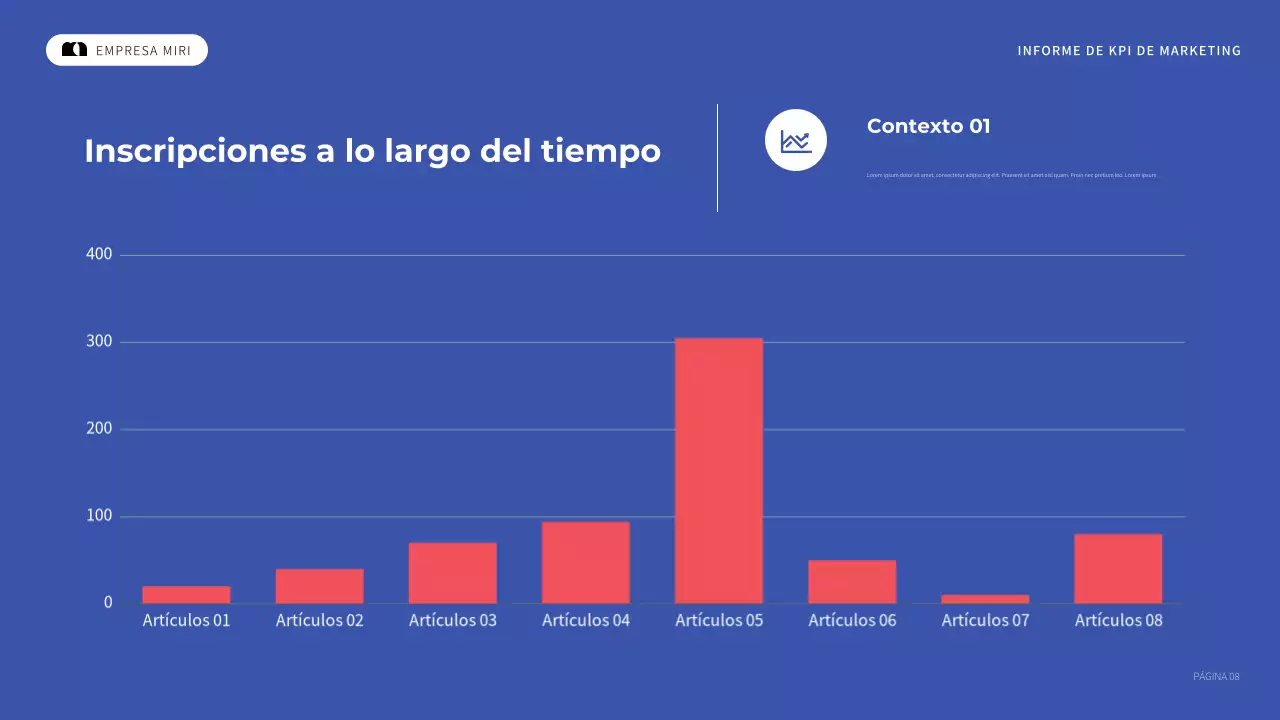 informe de marketing blue modern