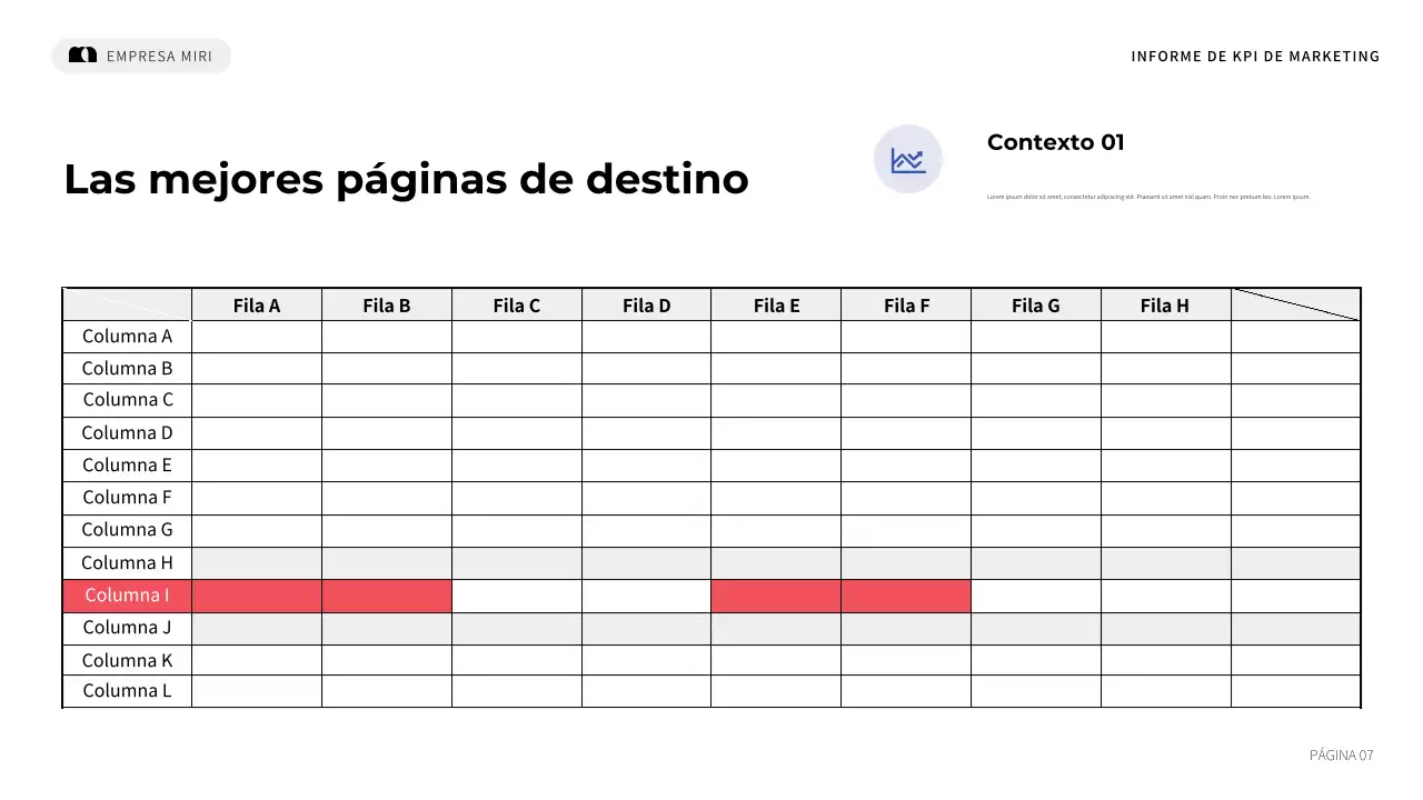 informe de marketing blue modern