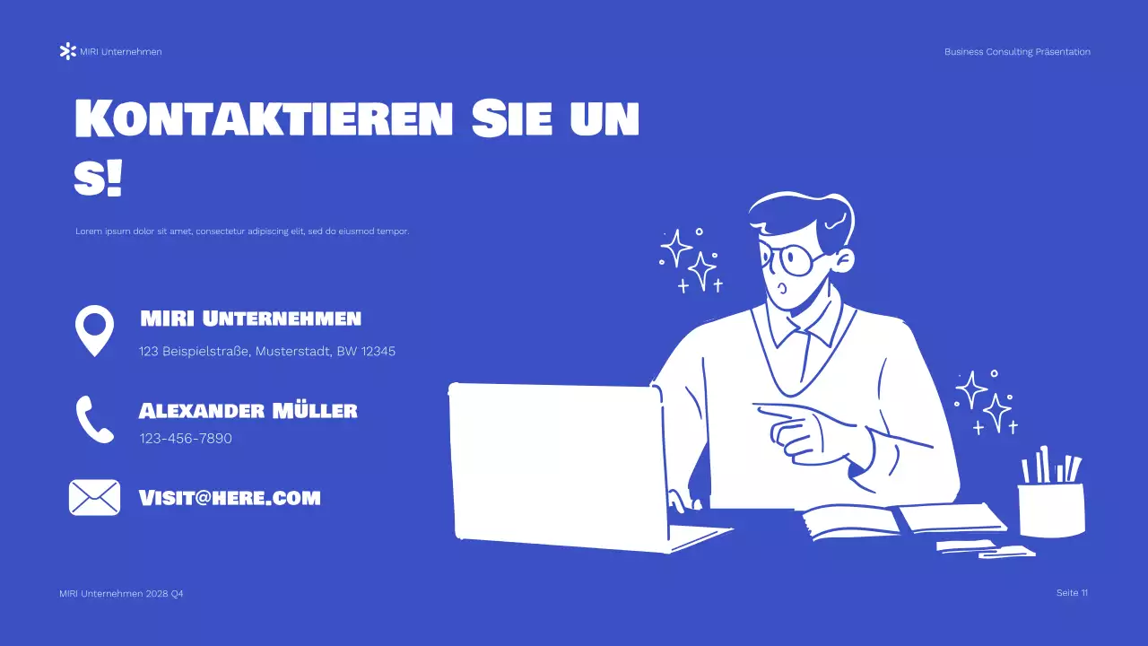 Blue Modern Business Consulting Bericht Präsentation