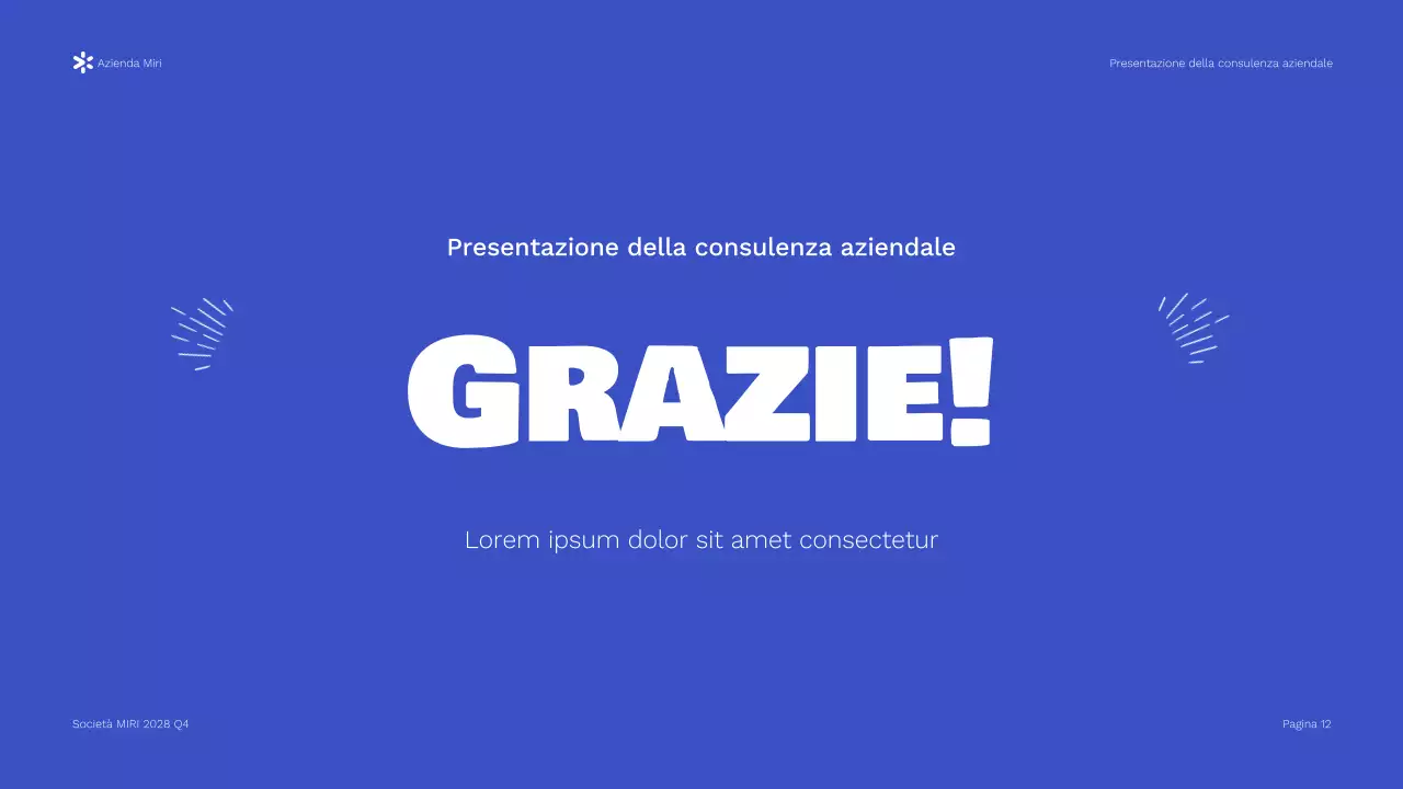 Presentazione del rapporto di Blue Modern Business Consulting