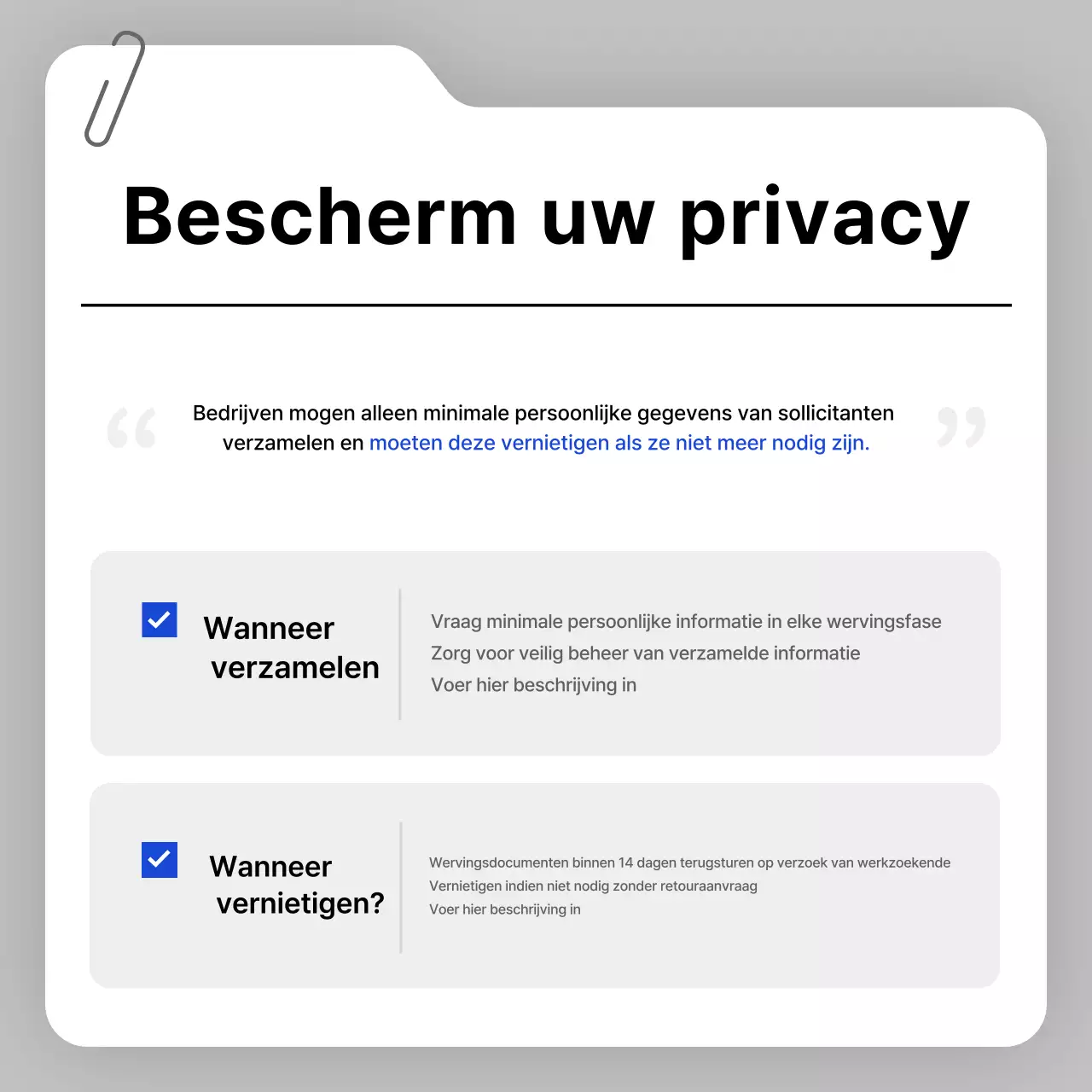 Grijze schone wervingscommunicatie