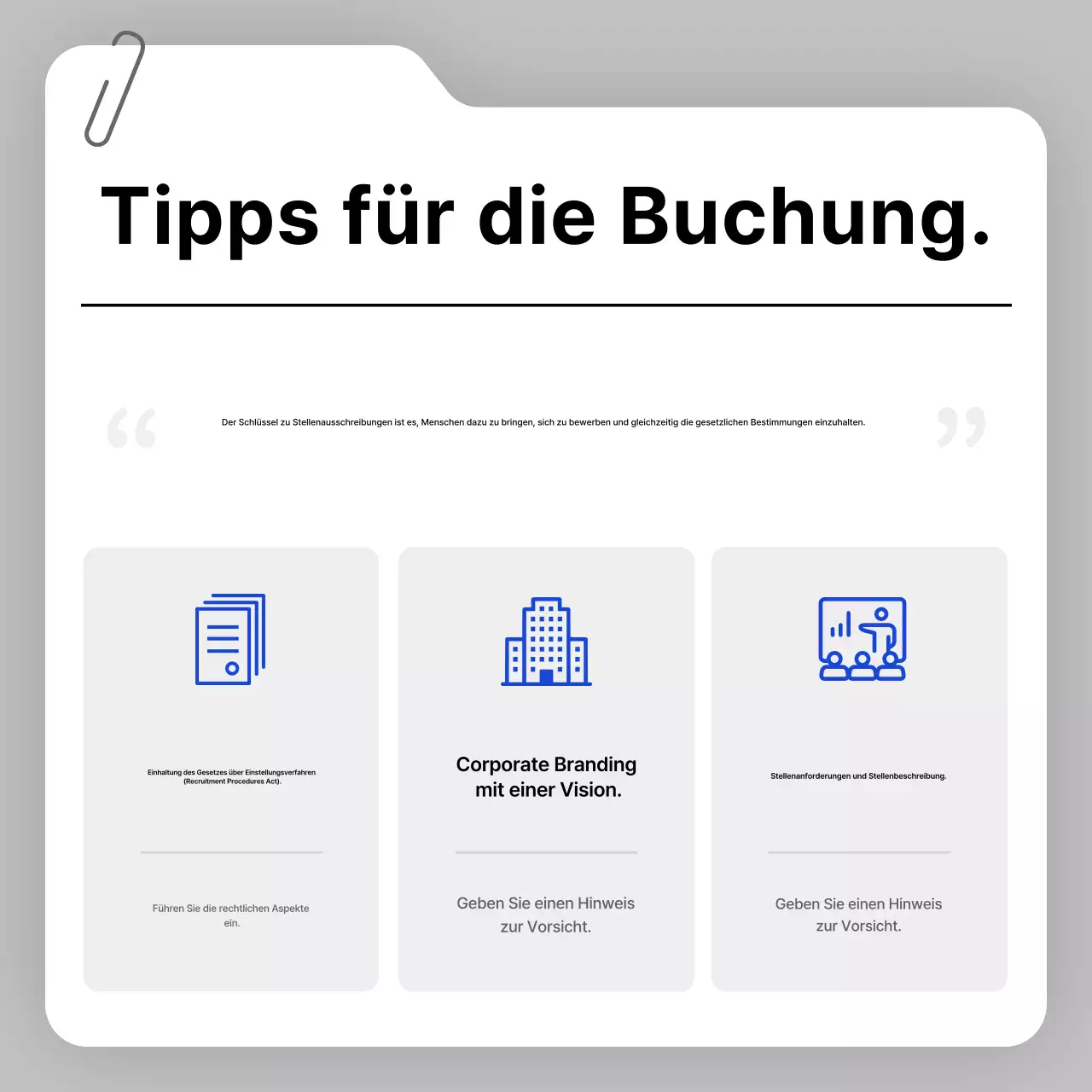 Graue saubere Einstellungsmitteilungen