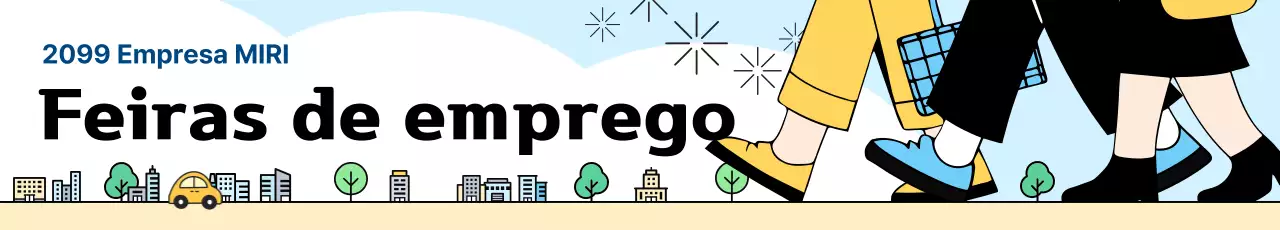Azul claro Informações sobre a feira de emprego simples