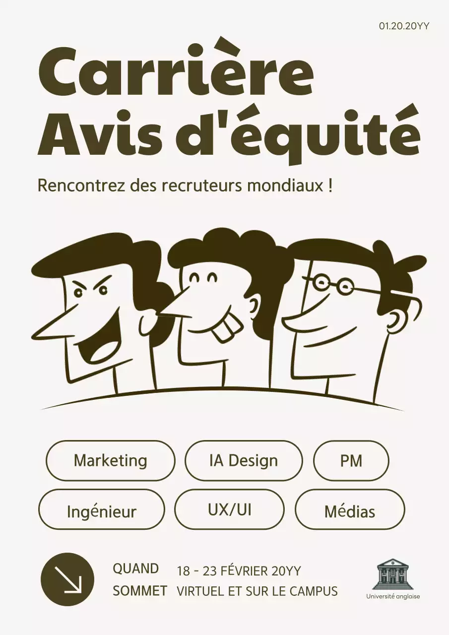 annonce de carrière rétro beige