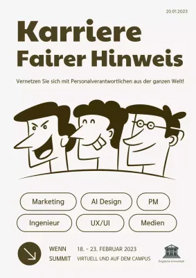 beige retro karriereanzeige