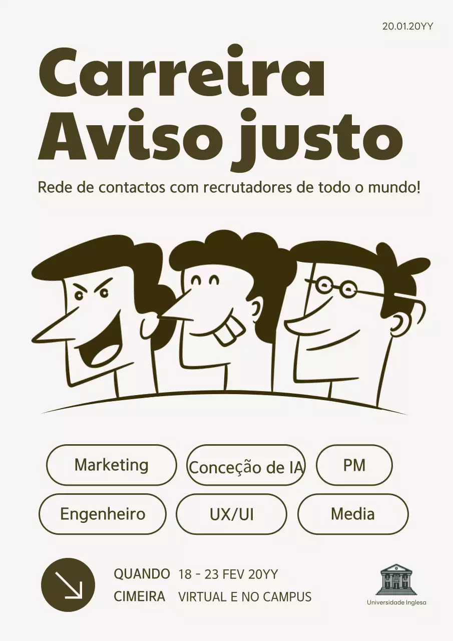 anúncio de carreira bege retro