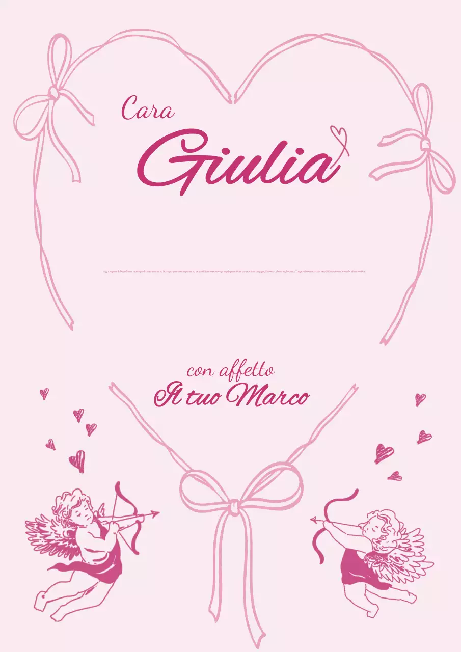 Biglietto d'auguri romantico rosa