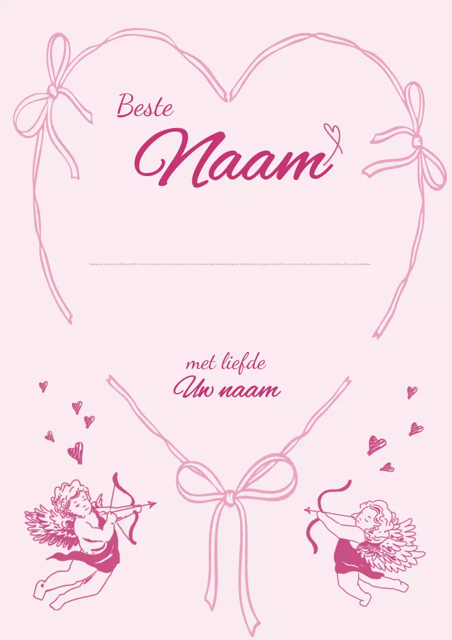 Roze romantische liefde wenskaart