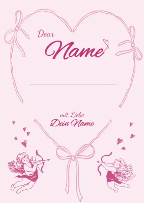 Rosa romantische Liebesgrußkarte