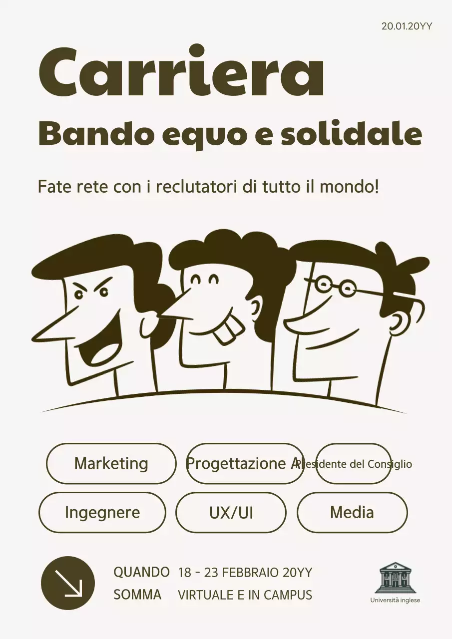 annuncio di carriera retro beige