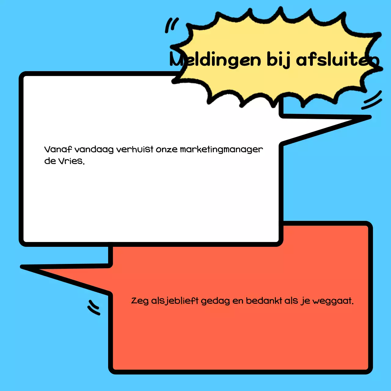 Lichtblauwe aankondiging