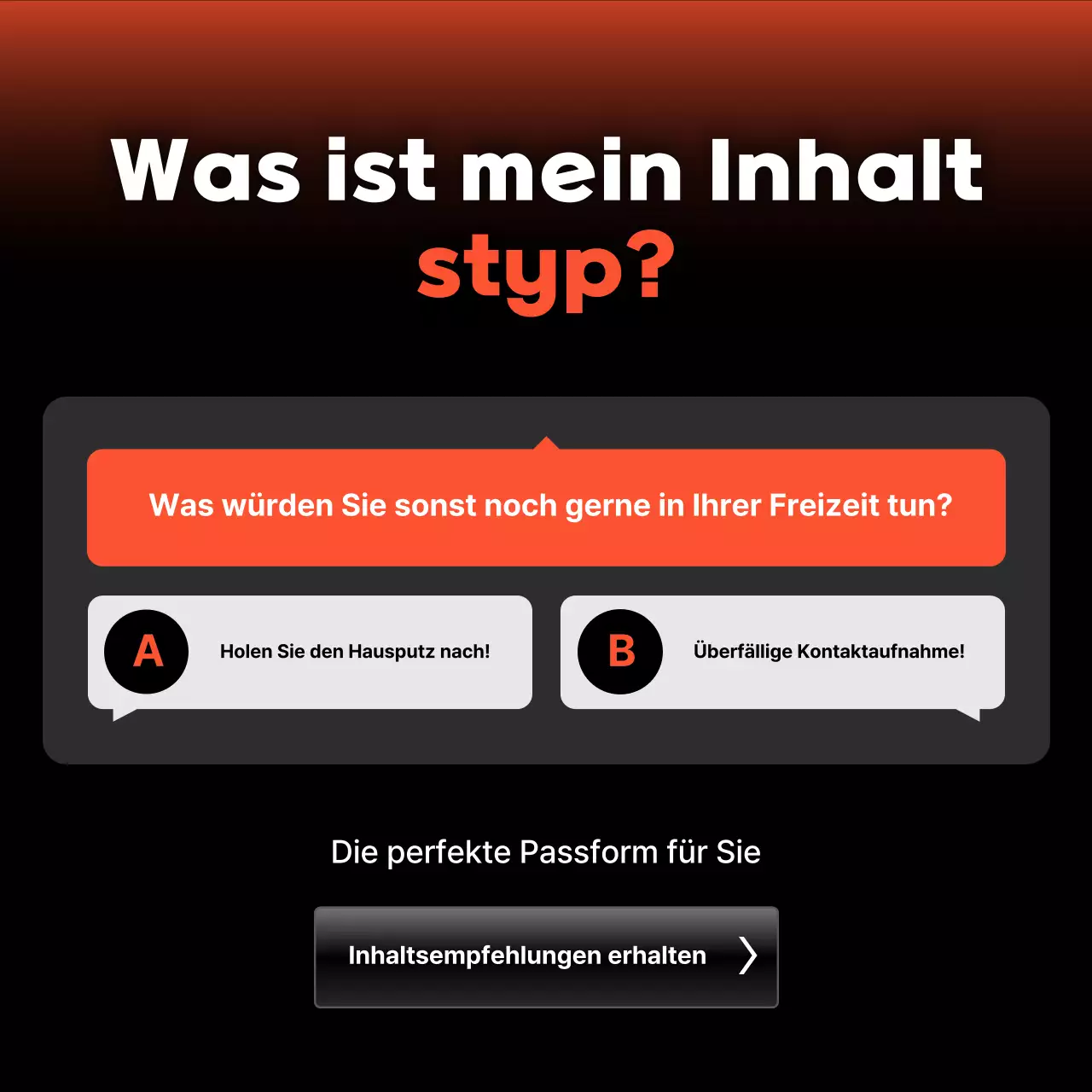 Förderung schwarzer moderner Inhaltsempfehlungen