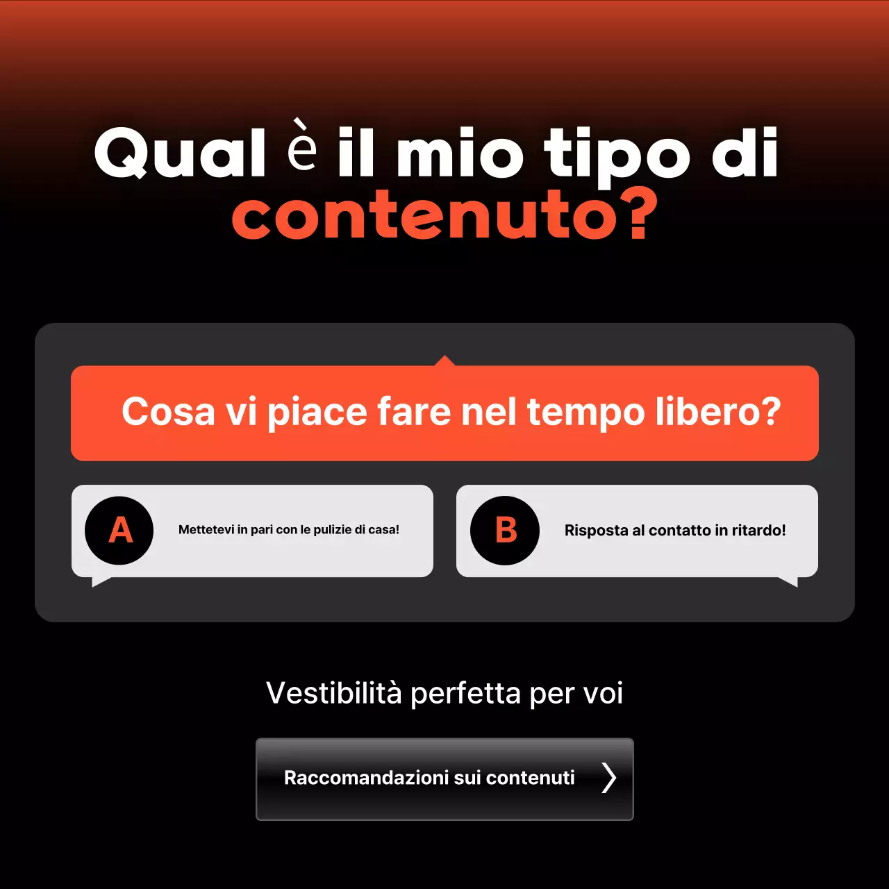 Promuovere raccomandazioni di contenuti moderni in nero