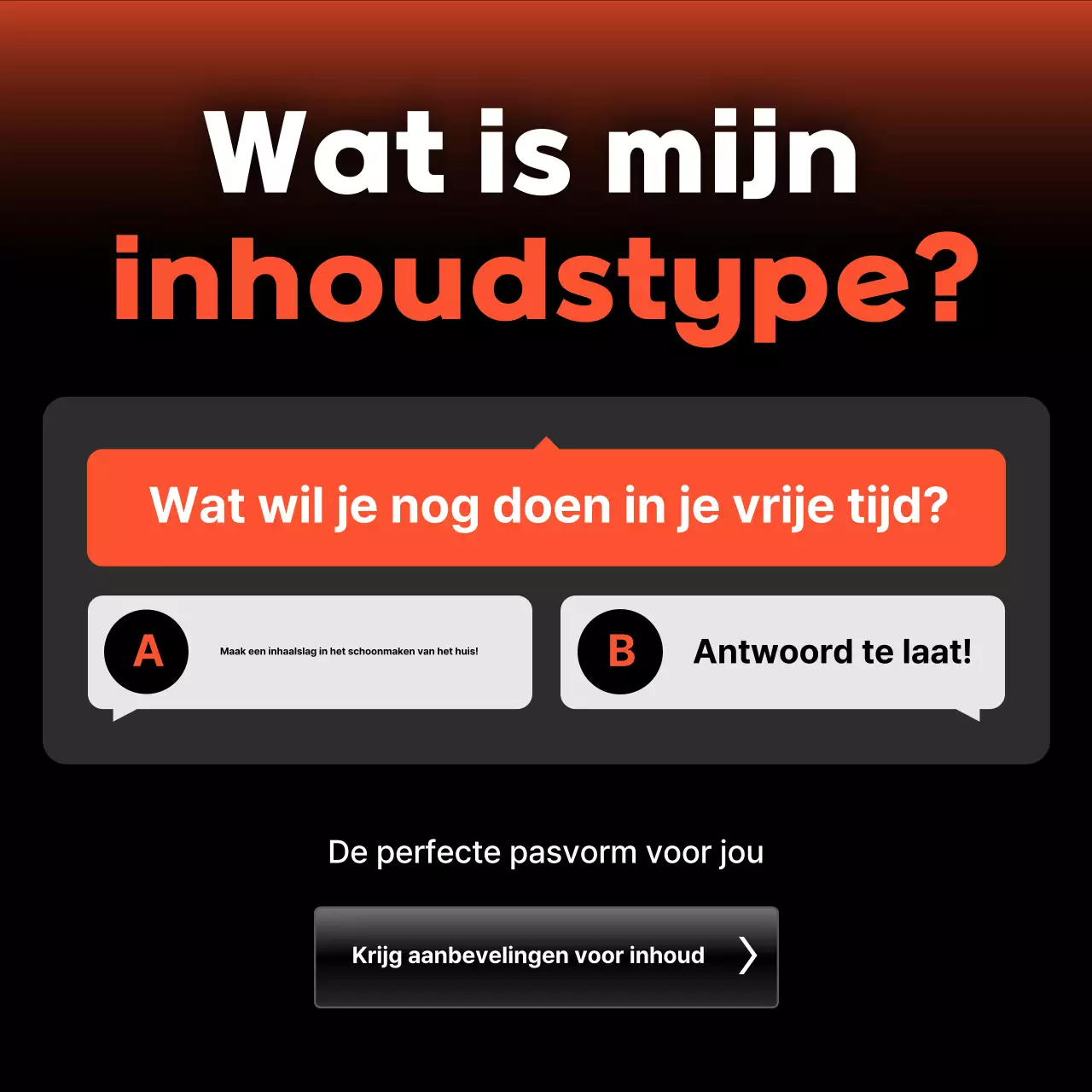 Promoot zwarte moderne inhoudsaanbevelingen