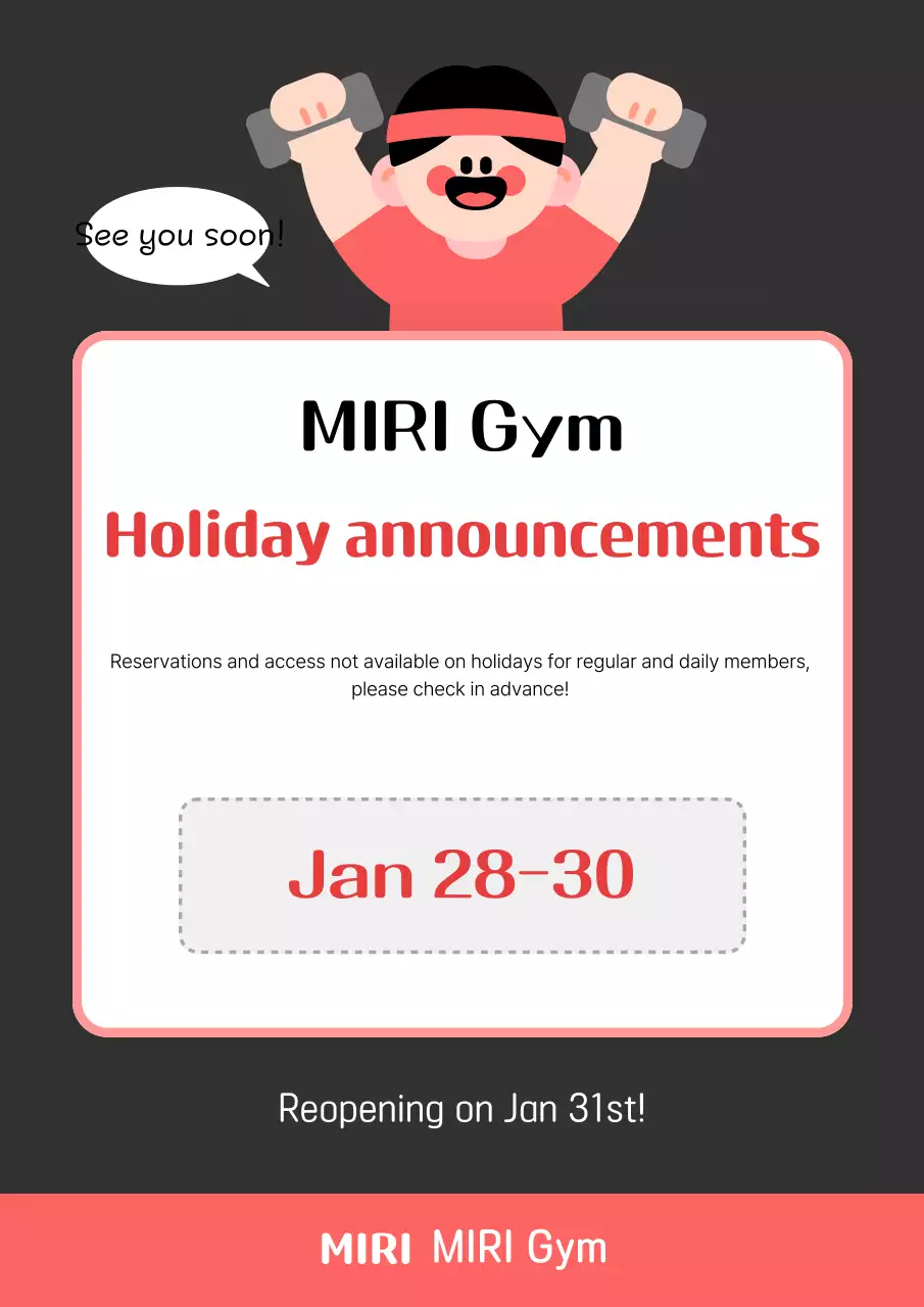 Thông báo ngày lễ đơn giản màu đen